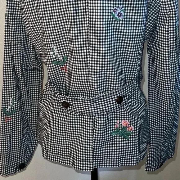 Sundance Women’s Embroidered Navy Gingham Tansy Blazer Size Small - Picture 16 of 16